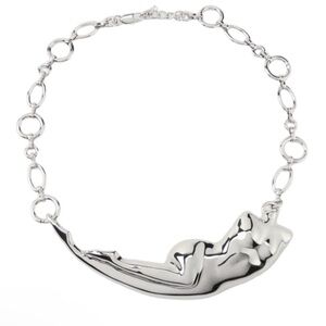 ZARA Metal Torso Chain Link Necklace New in Box